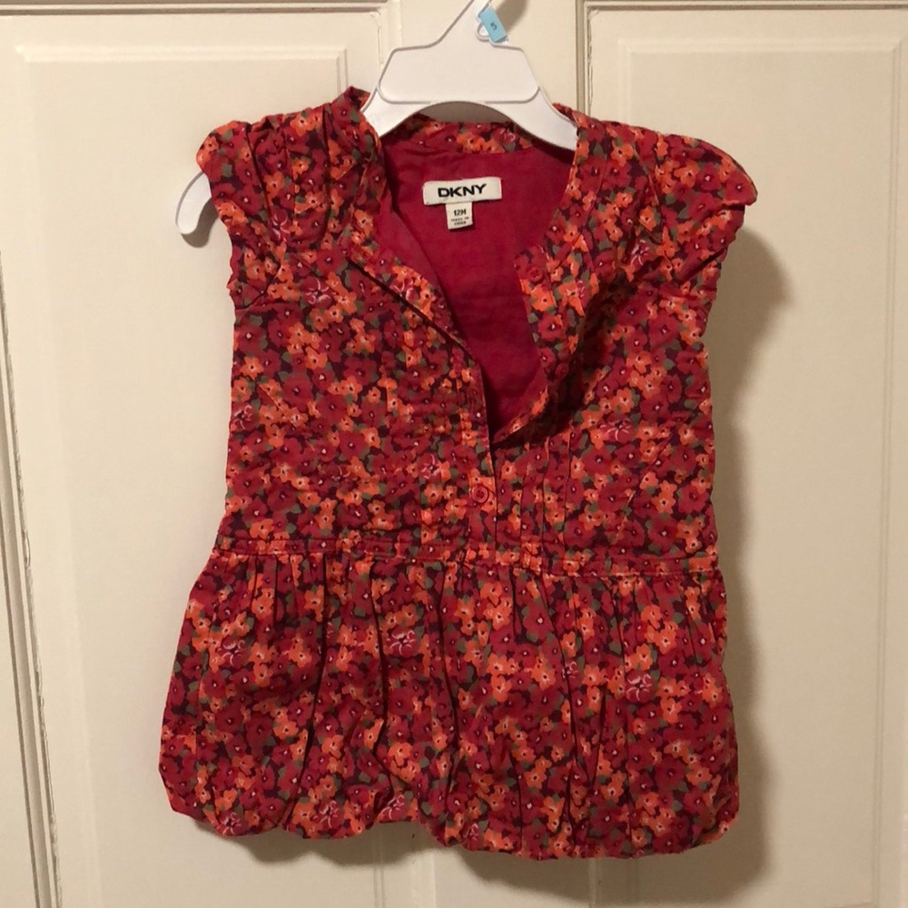 Girls 12m DKNY dress & matching diaper cover